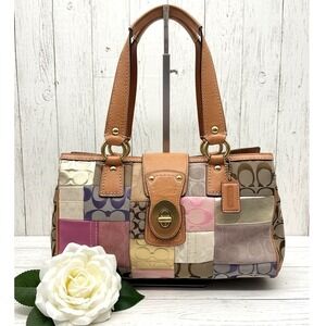 Coach Patchwork Signature Tote Bag | Leather Trim | Y2K Era